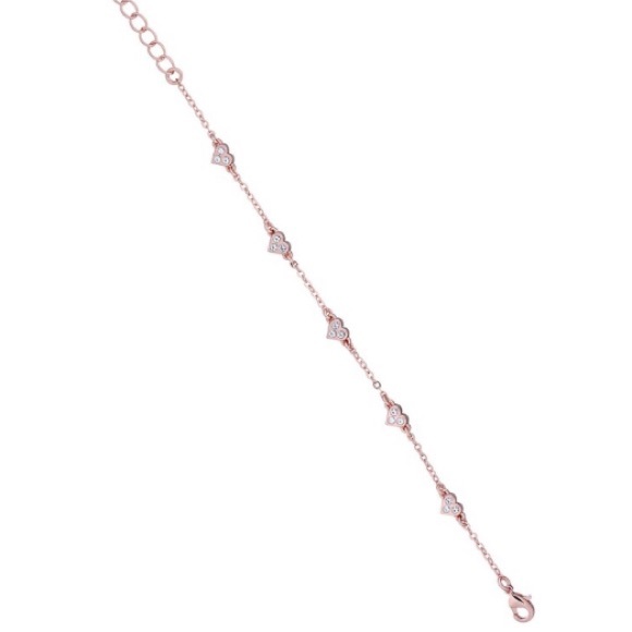 NWT TED BAKER Rose Gold Neleaha Nano Heart Charm Bracelet - Picture 2 of 3